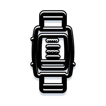 Smartwatch displaying progress tracking data icon イラスト素材