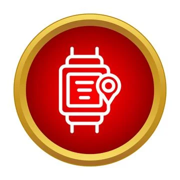 Smartwatch displaying real time location tracking icon Ilustración de archivo