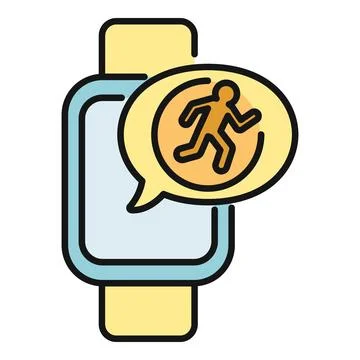 Smartwatch displaying running activity notification icon Ilustración de archivo