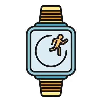 Smartwatch displaying running activity tracking fitness progress Stock Illustration