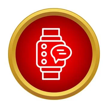 Smartwatch displaying text message notification icon Stock Illustration