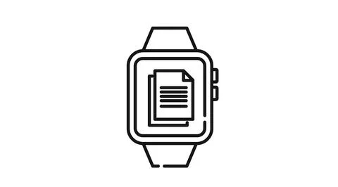 Smartwatch document and text file icon Ilustración de archivo
