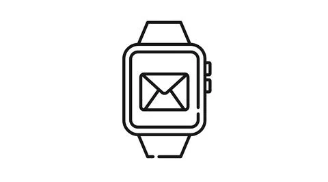 Smartwatch with email notification icon Ilustración de archivo