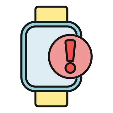 Smartwatch experiencing technology error notification warning alert Stock Illustration
