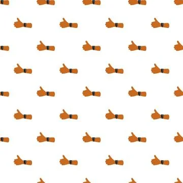 Smartwatch hand thumbs up seamless pattern Stock Illustration