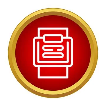 Smartwatch icon displaying message in red gold circle frame Stock Illustration