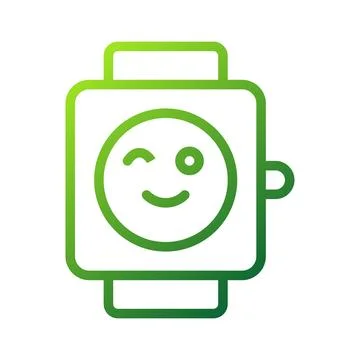 Smartwatch icon gradient green colour sport symbol illustration. Ilustração Stock