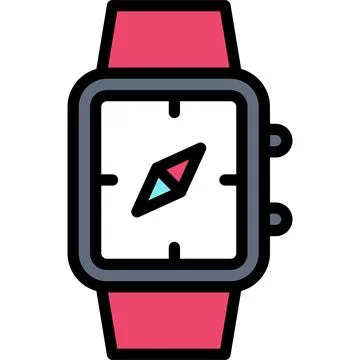 Smartwatch icon, location map and navigation vector Stock Illustration