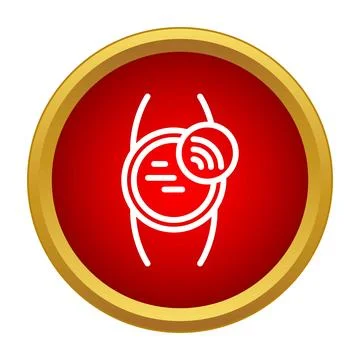 Smartwatch icon showing wireless network connection symbol 스톡 일러스트