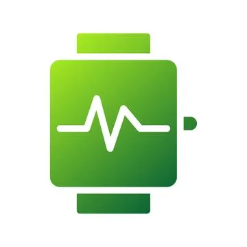 Smartwatch icon solid gradient green sport symbol illustration. Stock Illustration