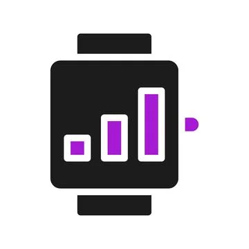 Smartwatch icon solid purple black sport symbol illustration. Stock Illustration