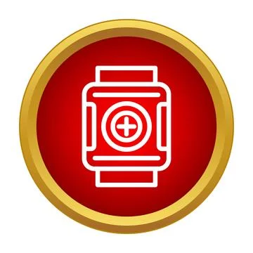 Smartwatch icon tracking health data with cross symbol Stock Illustration
