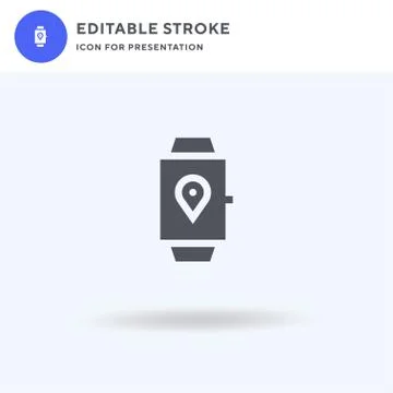 Smartwatch icon vector, filled flat sign, solid pictogram isolated on white,  Stockillustratie