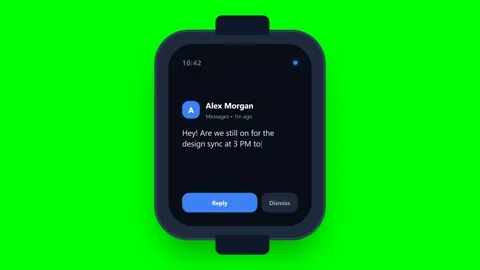 Smartwatch Interface Receiving a New Message Notification Stock Footage 347626477
