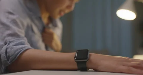 Smartwatch IoT help detect ECG pulse warning data alert to save life. Stock Footage 178488353