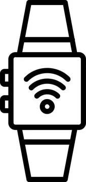 Smartwatch Line Icon Design Stock Illustration