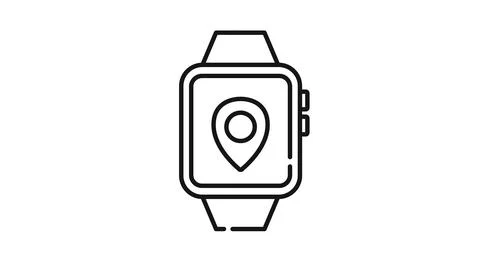 Smartwatch with location pin icon Ilustração Stock