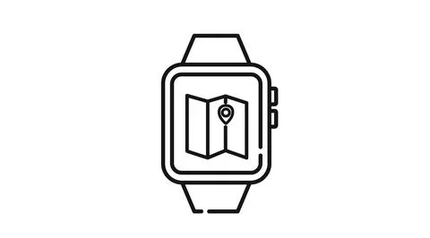Smartwatch with location pin icon イラスト素材
