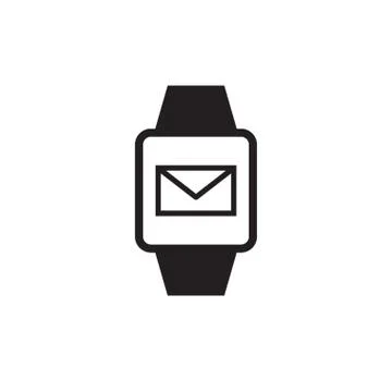 Smartwatch with mail Stock Illustration
