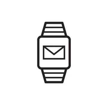 Smartwatch with mail Stock Illustration