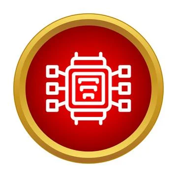 Smartwatch microchip icon symbolizing wearable technology connection Illustrazione stock