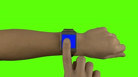 Smartwatch mock-up with gestures and chroma keying Video stock 48228537