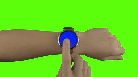 Smartwatch mockup with interaction and green and blue screen Video stock 48193338