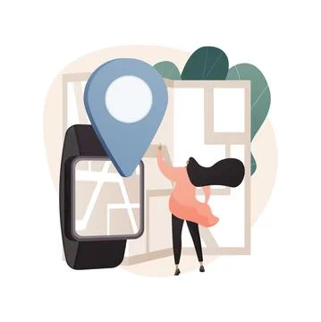 Smartwatch navigation abstract concept vector illustration. Stock-Illustration