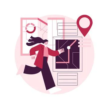 Smartwatch navigation abstract concept vector illustration. Stock Illustration