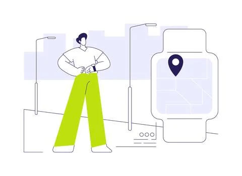 Smartwatch navigation abstract concept vector illustration. Illustration