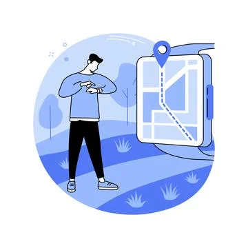 Smartwatch navigation isolated cartoon vector illustrations. Stock Illustration