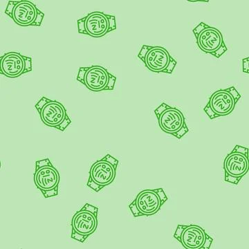 Smartwatch nfc technology line seamless pattern Stock Illustration