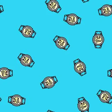 Smartwatch nfc technology vector seamless pattern Stock Illustration