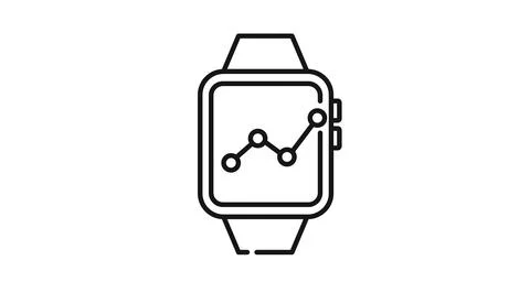 Smartwatch node chart analytics icon Ilustración de archivo