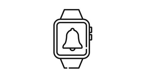 Smartwatch with notification bell icon Иллюстрация