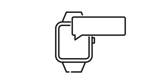 Smartwatch online chat notification icon Ilustração Stock