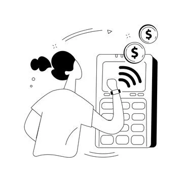 Smartwatch payment abstract concept vector illustration. Stock Illustration