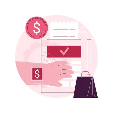 Smartwatch payment abstract concept vector illustration. Stock Illustration