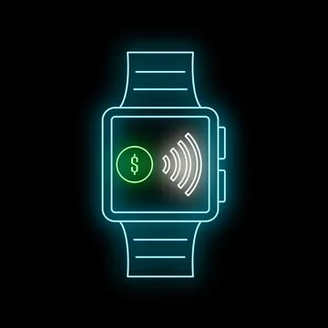 Smartwatch performing contactless digital dollar payment transaction Stock Illustration