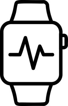 Smartwatch with pulse heart rate tracker display Stock Illustration
