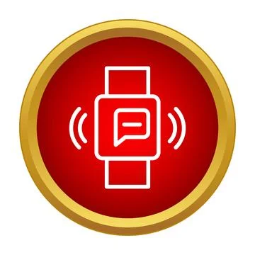 Smartwatch receiving message notification on digital display Stock Illustration