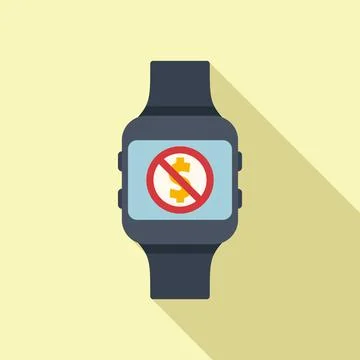 Smartwatch reject payment icon flat vector. Cancel error イラスト素材