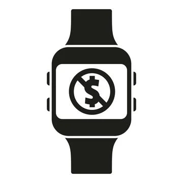 Smartwatch reject payment icon simple vector. Cancel error Stock Illustration