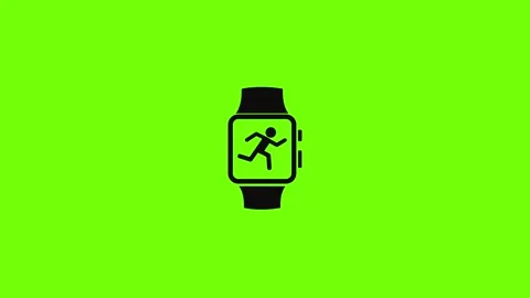 Smartwatch running mode icon animation Stock Footage 158362829