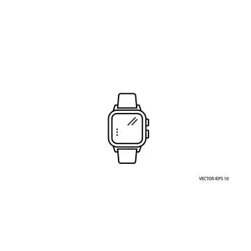 Smartwatch with screen elements icon for digital interface designs Illustrazione stock