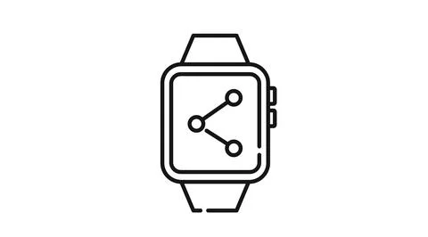 Smartwatch with share icon on screen Ilustração Stock