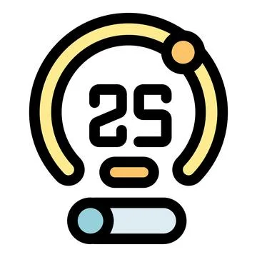 Smartwatch showing progress of activity with 25 percent and slider control Ilustración de archivo