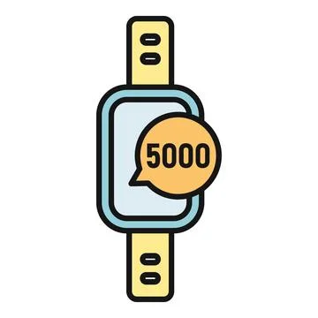 Smartwatch showing step counter and fitness tracking goal Ilustración de archivo