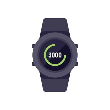 Smartwatch showing steps counter interface on screen Stock Illustration