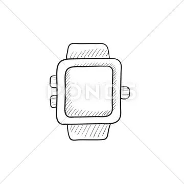 Smartwatch on wrist flat minimal design,vector illustration. | Minimal  design, Vector illustration, Wearable watch